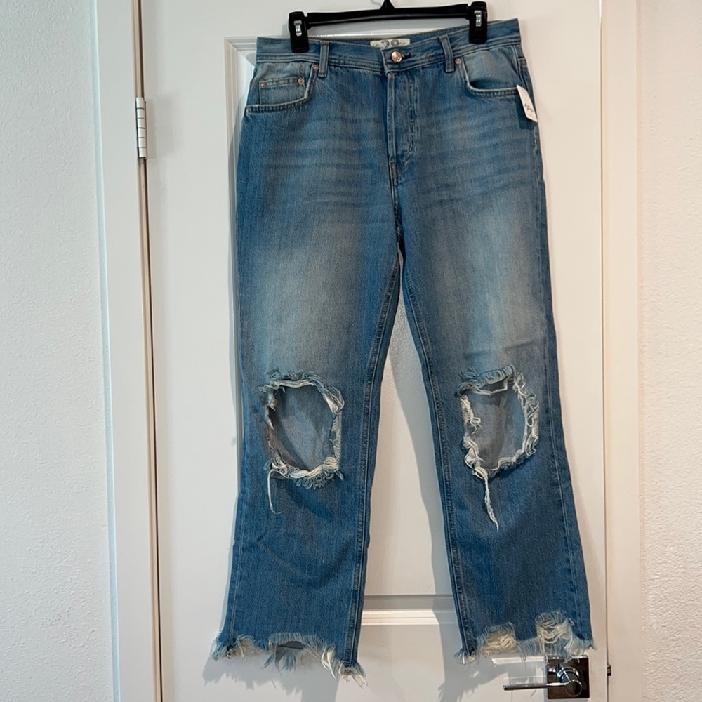 NWT Free People We The Free Maggie Mid-Rise Straight-Leg Jeans 28